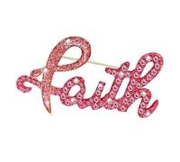 Broche élégante en forme de lettres de sensibilisation au cancer du sein avec diamants étincelants pour femme - Accessoire de mode élégant pour le carcinome du sein, One Size, Comme décrit