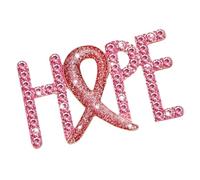 Broche élégante en forme de lettres de sensibilisation au cancer du sein avec diamants étincelants pour femme - Accessoire de mode élégant pour le carcinome du sein, One Size, Comme décrit