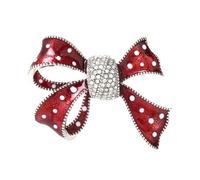 Broche élégante en forme de nœud émaillé avec strass - Bijoux tendance pour femme - Accessoire de fête délicat - Bijoux pour femmes, taille unique, Comme décrit