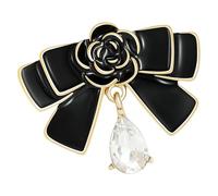 Broche élégante en forme de nœud en cristal - Accessoire de bijoux pour femme - Cadeau idéal - Broche élégante en forme de nœud en strass, taille unique, Comme décrit