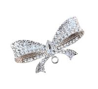 Broche élégante en forme de nœud en strass en alliage pour un usage quotidien Broche élégante, taille unique, Comme décrit