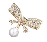 Broche élégante en forme de nœud en strass en alliage pour un usage quotidien, One Size, Comme décrit