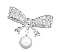 Broche élégante en forme de nœud papillon en alliage pour femme, Métal