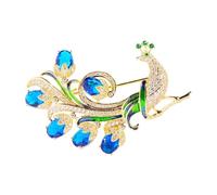 Broche élégante en forme de paon avec motifs détaillés, légère, 11 g, polyvalente, compacte pour diverses occasions, One Size, Comme décrit