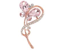 Broche élégante en forme de papillon avec strass pour femme, imitation pierre précieuse, boucle châle, rose tendance avec une belle