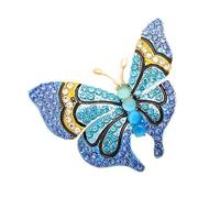 Broche élégante en forme de papillon pour filles et femmes - Alliage léger - Strass - Décoration de vêtements - Accessoire rétro - Badge tendance papillon, taille unique, Comme décrit