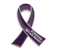 Broche élégante en forme de ruban avec support contre la violence - Épinglette élégante faite à la main pour femmes et filles, taille unique, Comme décrit