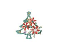 Broche élégante en forme de sapin de Noël en alliage avec strass pour célébrations et usage quotidien, taille unique, Comme décrit