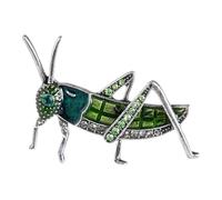 Broche élégante en forme de sauterelle ornée de strass pour une tenue chic