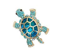 Broche élégante en forme de tortue avec strass étincelants en alliage pour une tenue décontractée, taille unique, Comme décrit