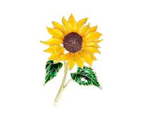 Broche élégante en forme de tournesols - Construction en métal de qualité supérieure - Légère - Pour étudiants et professionnels - Broche légère en alliage de zinc