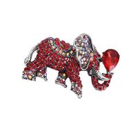 Broche élégante en forme d'éléphant avec strass pour femme avec design léger et symbole porte-bonheur en strass, One Size, Comme décrit