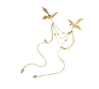 Broche élégante en forme d'oiseau phénix pour fêtes, mariages, fait à la main, longue pampille fluide, accessoire de fête, broche pour homme, taille unique, Comme décrit