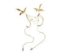 Broche élégante en forme d'oiseau phénix pour fêtes, mariages, pompons fluides faits à la main, accessoires de fête, corsage délicat, Einheitsgröße, comme décrit