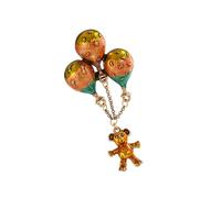 Broche élégante en forme d'ours en ballon, accessoire pour ajouter du charme à n'importe quelle tenue faite à la main avec des pompons