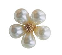 Broche élégante en perles avec motif papillon et fleur et base en alliage robuste pour une élégance quotidienne, Einheitsgröße, comme décrit