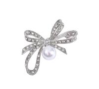 Broche élégante en strass d'inspiration vintage pour robe de mariage, robe de soirée, accessoires formels, broche rétro en strass pour mariage, taille unique, Comme décrit