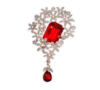 Broche élégante en strass en forme de fleur Accessoire de mode polyvalent pour robes costumes pour tenues décontractées Style vintage Broche élégante en cristal, taille unique, comme décrit