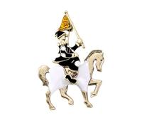 Broche élégante en trois dimensions pour cavaliers de cheval tendance en alliage solide Accessoire de vêtements Accessoires de manteau pour fête Mode Chevalier Broche pour femme Élégant Vêtements