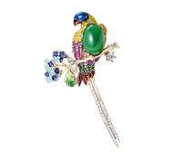 Broche élégante et sophistiquée en forme de perroquet - Accessoire de couleur vive portable pour enfants et adultes tendance - Tenue élégante - Jolie broche en forme d'animal, taille unique, Comme