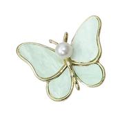 Broche élégante Papillon Perles Mécanisme Rond de Sécurité Défauts d'artisanat Style polyvalent Bijoux Élégante broche papillon, taille unique, Comme décrit
