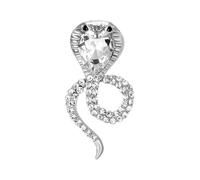 Broche élégante pour femme avec strass - Accessoire de mode unisexe - Broche serpent - Convient pour embellir les robes de fête et les costumes, Acier inoxydable
