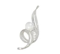 Broche élégante pour femme Note de musique Épingle à revers en forme avec perles Ornements Mode Vêtements Insigne Accessoires Vintage Broche, taille unique, comme décrit