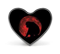 Broche élégante pour homme, motif Bigfoot, lune rouge, Sasquatch, boutons en forme de cœur, badge, bijoux pour vêtements et chapeaux