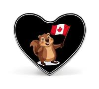 Broche élégante pour homme, motif marmotte, drapeau canadien, boutons en forme de cœur, badge, bijoux pour femmes, vêtements, chapeaux, accessoires