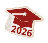 Broche élégante sur le thème 2026 en alliage de zinc, idéale pour les cadeaux de remise de diplôme et les cérémonies, One Size, Comme décrit