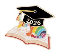 Broche élégante sur le thème 2026 en alliage de zinc, idéale pour les cadeaux de remise de diplôme et les cérémonies, One Size, Comme décrit
