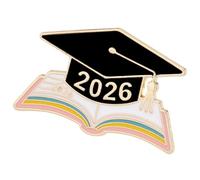 Broche élégante sur le thème 2026 en alliage de zinc, idéale pour les cadeaux de remise de diplôme et les cérémonies, One Size, Comme décrit