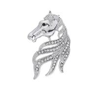 Broche élégante tête de cheval design rétro zodiaque élégant signe en alliage accessoire pour femmes mode garde-robe mise à niveau épingle design de cheval unique, taille unique, Comme décrit