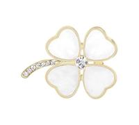 Broche élégante trèfle à quatre feuilles avec motif coquillage 3D élégant bijou écharpe accessoire tendance floral écharpe accessoire, One Size, Comme décrit