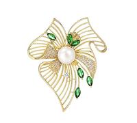 Broche élégante vintage en perles creuses et corsage en cuivre micro-incrusté