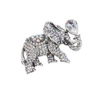 Broche éléphant tendance ornée de strass étincelants pour les amateurs de mode à la recherche de strass élégants pour fête, One Size, Comme décrit