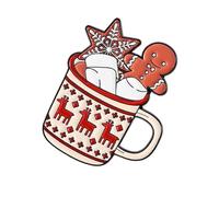 Broche Émaillée Bonhomme De Neige Élan Festif Conception Tasse Noël Épingle En Alliage Bijoux Poitrine Pour Ami Saison Des Vacances