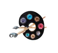 Broche émaillée en cristal scintillant dans un design de palette d'artiste lisse et coloré unisexe accessoire de mode en alliage de zinc bijoux émaillés unisexe broche palette en alliage de zinc, One