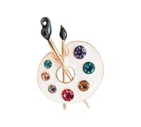 Broche émaillée en cristal scintillant dans un design de palette d'artiste lisse et coloré unisexe accessoire de mode en alliage de zinc bijoux émaillés unisexe broche palette en alliage de zinc, One