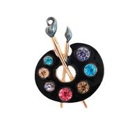 Broche émaillée en cristal scintillant dans un design de palette d'artiste lisse et coloré unisexe accessoire de mode en alliage de zinc bijoux émaillé broche d'art, taille unique, Comme décrit