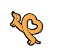 Broche émaillée en forme de teckel en forme de cœur - Pour sac à dos, vêtements, chapeaux, vestes