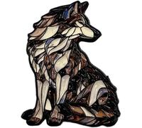 Broche émaillée « Faune vitrail », série Animaux : colibri, renard, loup, cardinal. Broches nature mignonnes pour sacs à dos, vestes et sacs. (D)