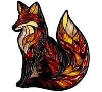 Broche émaillée « Faune vitrail », série Animaux : colibri, renard, loup, cardinal. Broches nature mignonnes pour sacs à dos, vestes et sacs. (B)