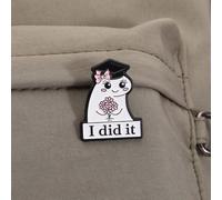 Broche émaillée Flork dessin animé Graduation J'ai réussi Cap Bouquet Épingle métallique Accessoire de décoration de sac de remise des diplômes Taille UniqueAlliage de zinc