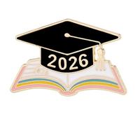 Broche émaillée sur le thème de l'année 2026 symbolisant les connaissances et le succès pour la cérémonie de remise des diplômes, One Size, Comme décrit