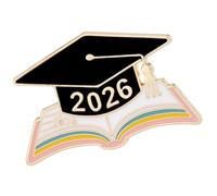 Broche émaillée sur le thème de l'année 2026 symbolisant les connaissances et le succès pour la cérémonie de remise de diplôme en alliage, One Size, Comme décrit