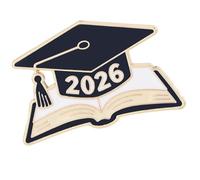 Broche émaillée sur le thème de l'année 2026 symbolisant les connaissances et le succès pour la cérémonie de remise des diplômes, One Size, Comme décrit