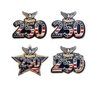 Broche en acrylique 2D pour 250e anniversaire des États-Unis, accessoires de collection pour la fête des patriotes et le jour de l'indépendance, taille unique, Acrylique