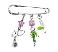 Broche en acrylique en forme d'étoile avec pendentif en forme de rose - Décoration tendance pour sac à dos de femme, costume, robe, manteau, broche en perles, taille unique, Comme décrit