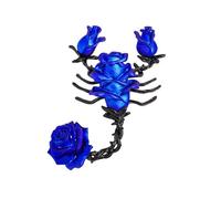 Broche en alliage avec scorpions mystérieux et roses fabriquée à la main - Techniques d'huile goutte à goutte - Bijoux gothiques - Cadeau - Rose mystique, taille unique, Comme décrit